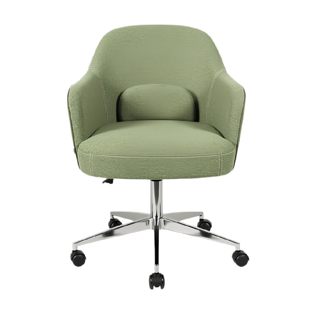Ergonomische bureaustoel met groene stof en draaimechanisme