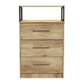 Modern ladekast met drie lades en houten afwerking
